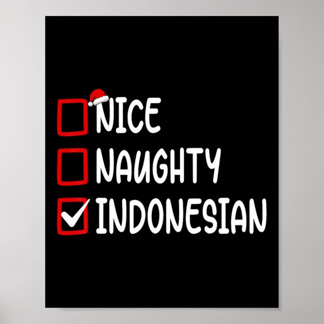 Christmas Checklist Nice Naughty Indonesian Boy Gi Poster (Vorne)