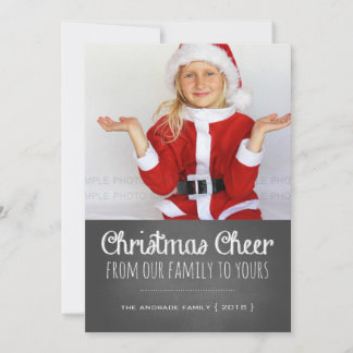 Christmas Cheer Holiday Foto Chalkboard Lettering Feiertagskarte