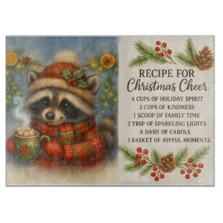 Christmas Cheer Raccoon Cutting Board Schneidebrett