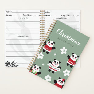 Christmas Cherry Blossom Panda Notizbuch