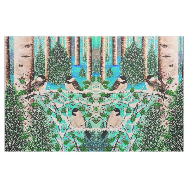 Christmas Chickadee Chatter Stoff (Fat Quarter (45,7 x 55,9 cm))