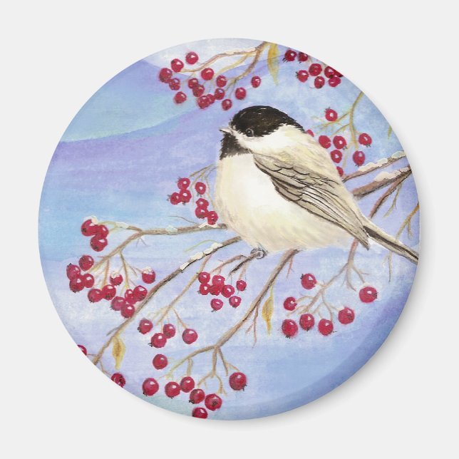 Christmas Chickadee Magnet (Vorne)