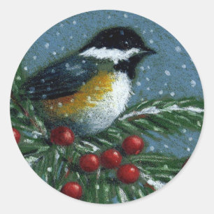 CHRISTMAS: CHICKADEE: STICKER