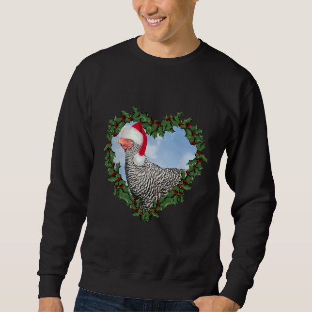 Christmas Chicken Barred Rock Sweatshirt (Vorderseite)