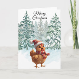 Christmas Chicken Folded Holiday Card Feiertagskarte