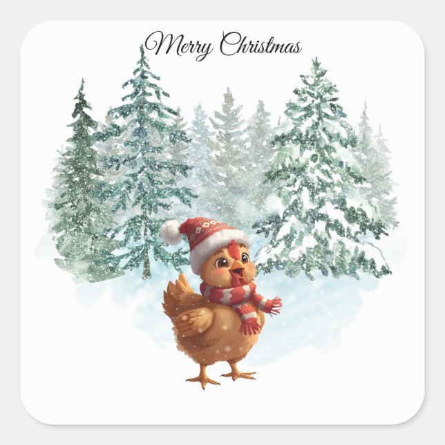 Christmas Chicken Sticker (Vorderseite)