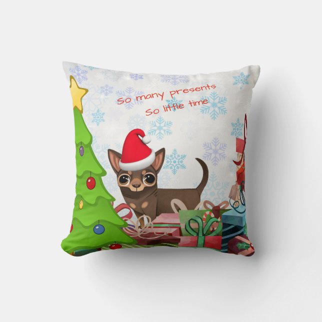 Christmas Chihuahua Accent Pillow Kissen (Vorderseite)