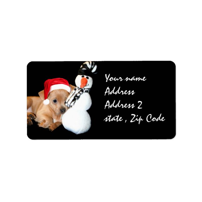 Christmas Chihuahua Adressaufkleber (Vorne)