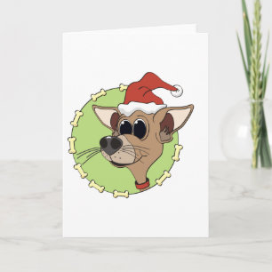 Christmas Chihuahua Head Feiertagskarte