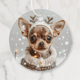 Christmas Chihuahua Reindeer Dog Geschenkanhänger