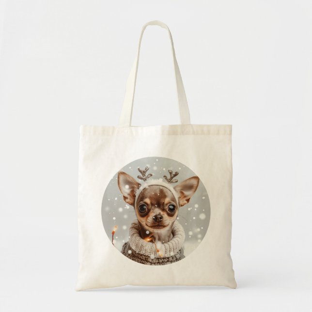 Christmas Chihuahua Reindeer Dog Tragetasche (Vorne)