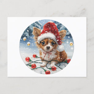 Christmas Chihuahua Santa Dog Feiertagspostkarte