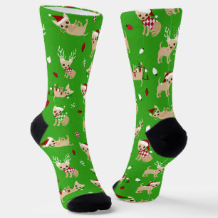 Christmas Chihuahuas Fawn Socken