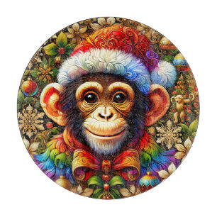 CHRISTMAS CHIMPANZEE ~ Cutting Board Schneidebrett