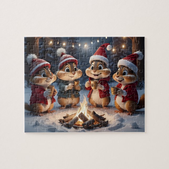 Christmas Chipmunks Puzzle (Horizontal)