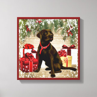 CHRISTMAS CHOCOLATE LABRADOR LEINWANDDRUCK