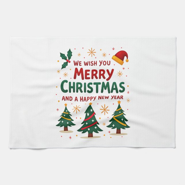 Christmas Christmas Christmas Christmas Christmas  Geschirrtuch (Horizontal)