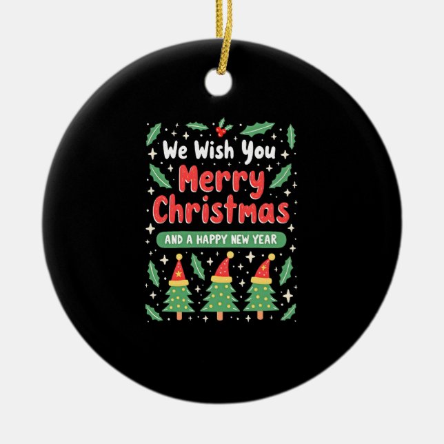 Christmas Christmas Christmas Christmas Christmas  Keramik Ornament (Vorne)
