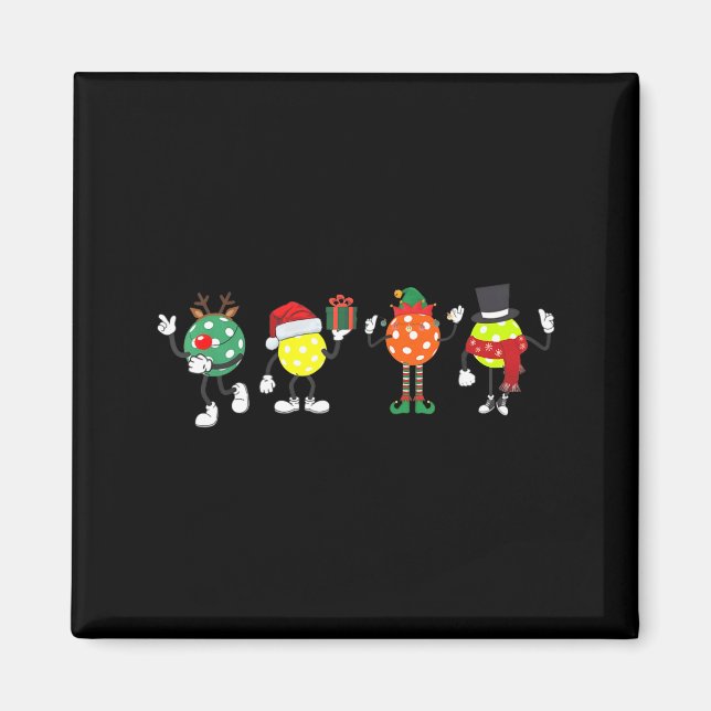 Christmas Ckleball Player Xmas Santa Reindeer Elf  Magnet (Vorne)