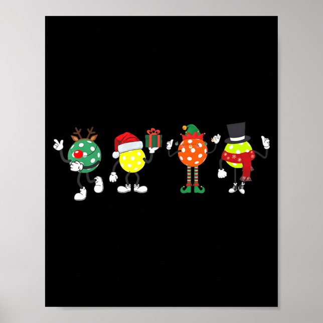 Christmas Ckleball Player Xmas Santa Reindeer Elf  Poster (Vorne)
