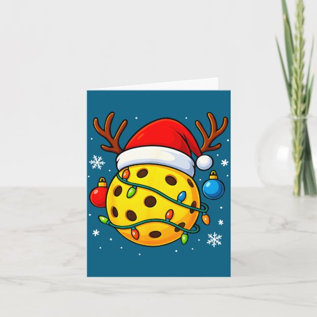 Christmas Ckleball Santa Hat Lights Srts Xmas Paja Karte (Vorderseite)