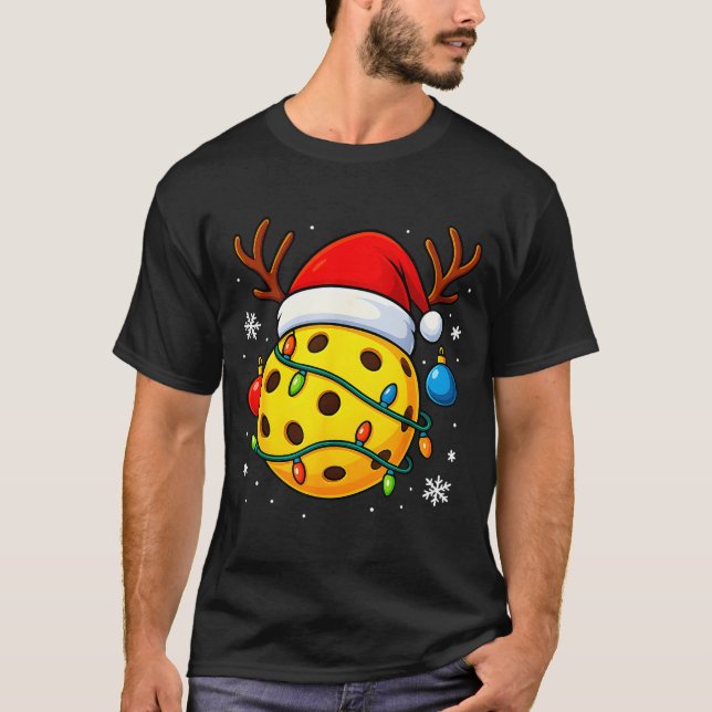 Christmas Ckleball Santa Hat Lights Srts Xmas Paja T-Shirt (Vorderseite)