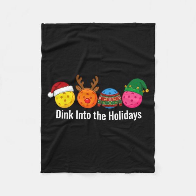 Christmas Ckleball Santa Reindeer Elf Ugly Xmas Sw Fleecedecke (Vorderseite)