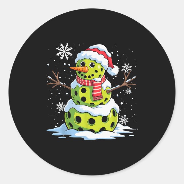 Christmas Ckleball Snowman Christmas Women Men Kid Runder Aufkleber (Vorderseite)