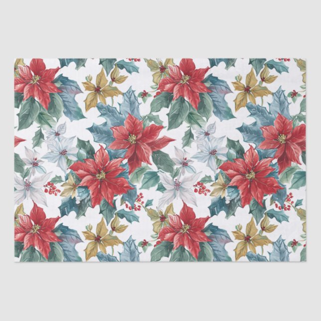 Christmas Classic Poinsettia Seidenpapier (Vorderseite)