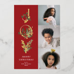 Christmas Classic Red Botanical JOY Collage Foto Folien Feiertagskarte<br><div class="desc">💌 Teilen Sie die Liebe und verbreiten Sie Feiertag fröhlich mit meiner durchdachten Grußkarte. Diese Karte ist eine Leinwand für Ihre Urlaubswünsche an Freunde, Familie und Unis. Ich habe die faszinierenden Designs geschmückt und das hat meine gesamte Ferienkollektion bestimmt. Ich hoffe, dass Sie die Karten und Sammlung so viel wie...</div>