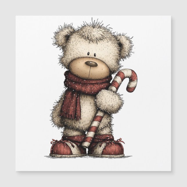 Christmas Clipart Collection | Teddy Bear  Magnetkarte (Vorderseite)
