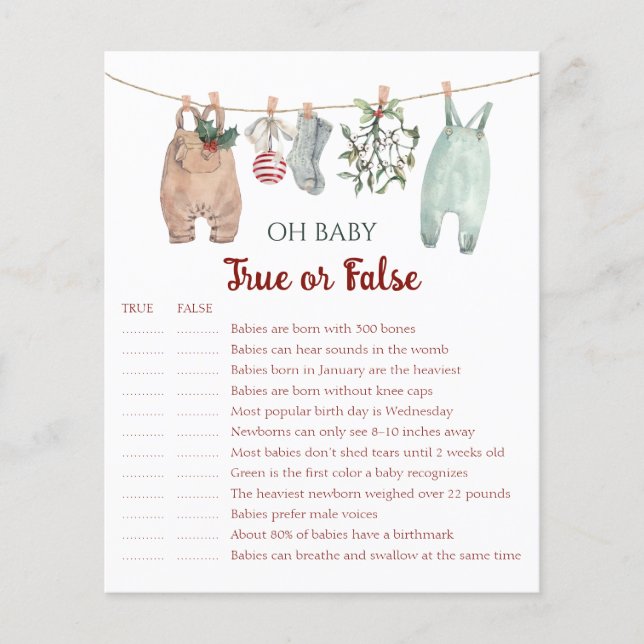 Christmas Clothes Oh Baby True or False (Vorderseite)