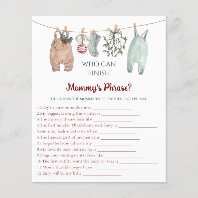 Christmas Clothes Who Can Finish Mommy's Phrase (Vorderseite)