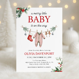 Christmas Clothesline Merry Little Baby Shower Einladung