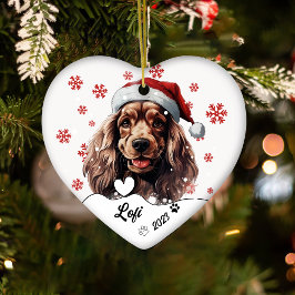 Christmas Cocker Spanel Dog Personalisiert Keramik Ornament