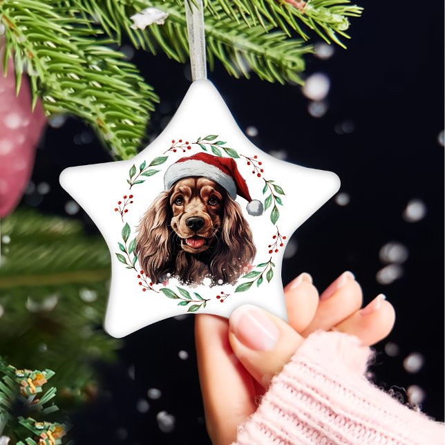 Christmas Cocker Spaniel Personalisiert Keramik Ornament (Von Creator hochgeladen)