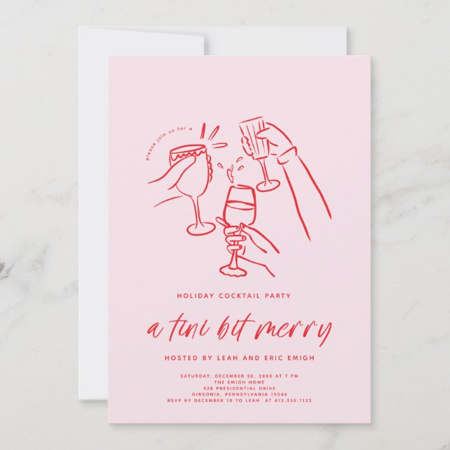 Christmas Cocktail Party Invitation Einladung (Vorderseite)