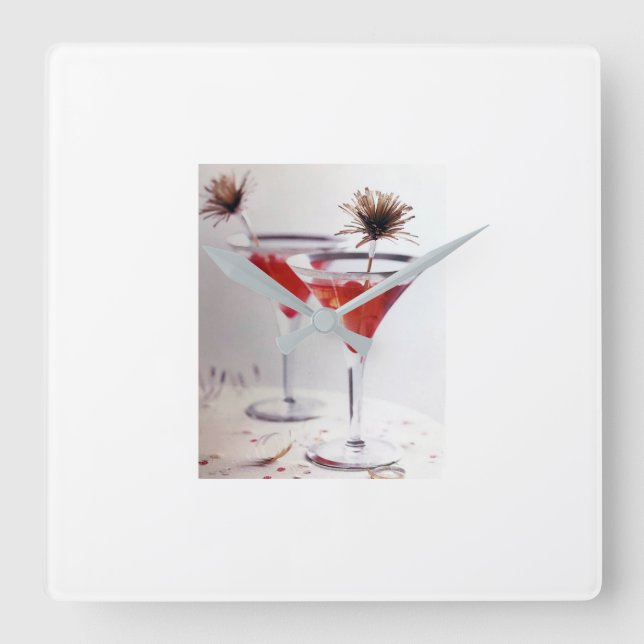 ****CHRISTMAS COCKTAILS**** KLICKEN QUADRATISCHE WANDUHR (Vorderseite)