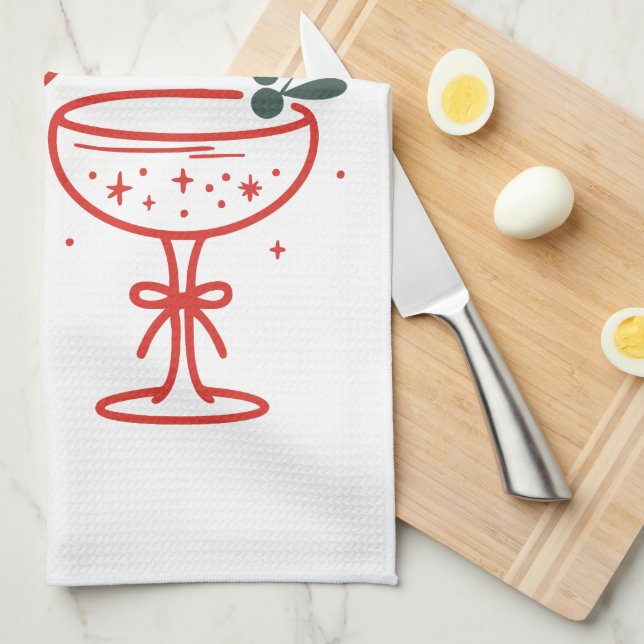 Christmas Cocktails Sparkle Season  Geschirrtuch (Viertel Falte)