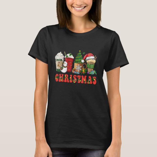 Christmas Coffee For Womens Latte Cozy Winter Coff T-Shirt (Vorderseite)