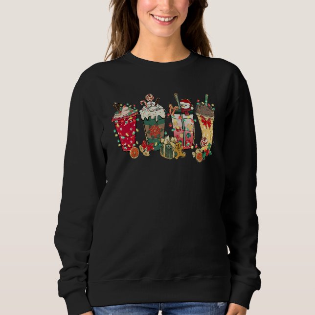 Christmas Coffee Latte Spice Matching Family Pjs P Sweatshirt (Vorderseite)
