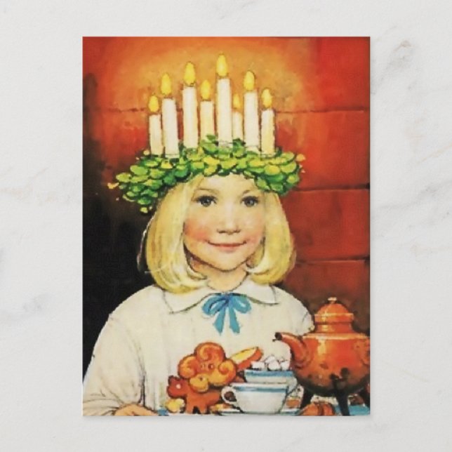 "Christmas Coffee" von Jenny Nystrom Postkarte (Vorderseite)