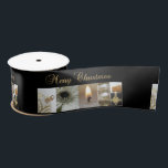 Christmas Collage Black, White and Gold Satinband<br><div class="desc">Christmas Time and it's cold outside. Time to decorate and enjoy the warmth of your home and celebrate with family and friends. Our Christmas Leime Collection has matching items available, pick yours and add something extra to the holidays Perfect for your own home and a makes a great gift for...</div>