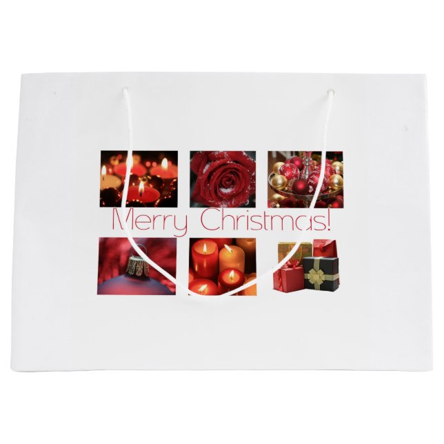 Christmas Collage in Red Große Geschenktüte (Vorderseite)
