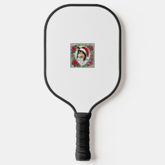 Christmas Collie Dog Illustration Weihnachten Coll Pickleball Schläger