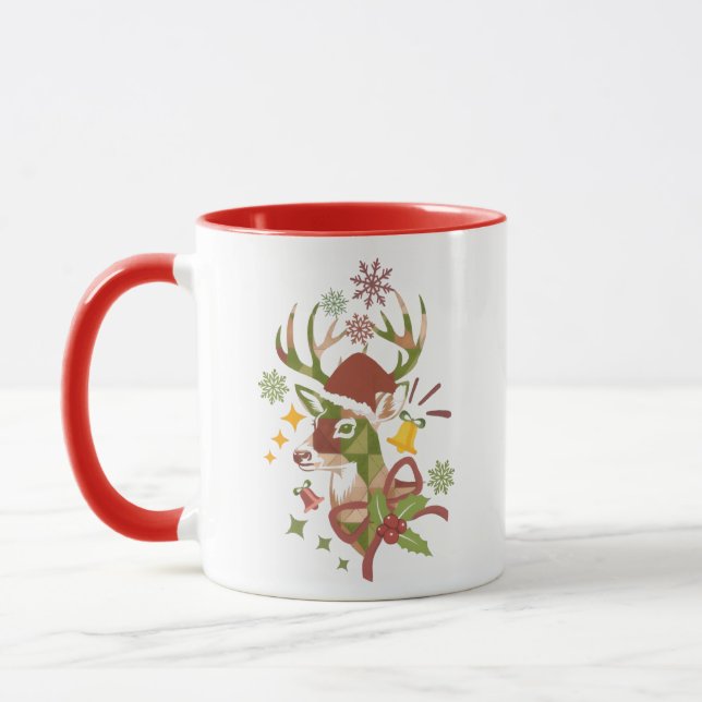 Christmas Colorful Deer Design Colored  Tasse (Links)