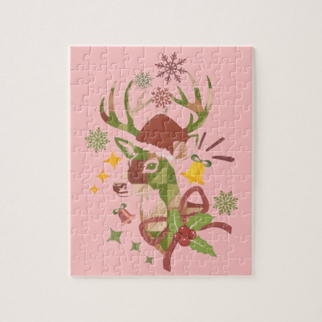 Christmas Colorful Deer Design Puzzle (Vertikal)