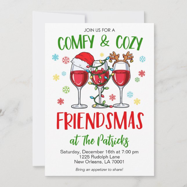Christmas Comfy Cosy Friendsmas Einladung (Vorderseite)