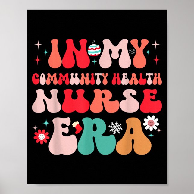 Christmas Community Health Nurse Present For Funny Poster (Vorne)