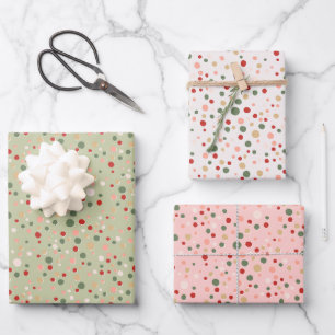 Christmas Confetti Polka Dot Wrapping Paper Set Geschenkpapier Set